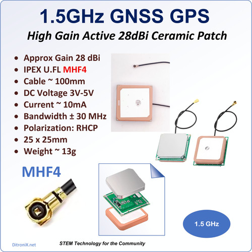 Gnss gps mhf4 ceramic antenna - gps,